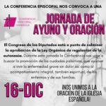 Mañana, jornada de ayuno y oración ante la eutanasia