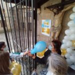 Un ataúd vacío y globos de colores para celebrar que Jesús vive