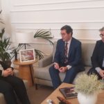 Visita de los presidentes de la CEOE y la CEG al arzobispo de Santiago para ultimar el II Encuentro de Empresarios